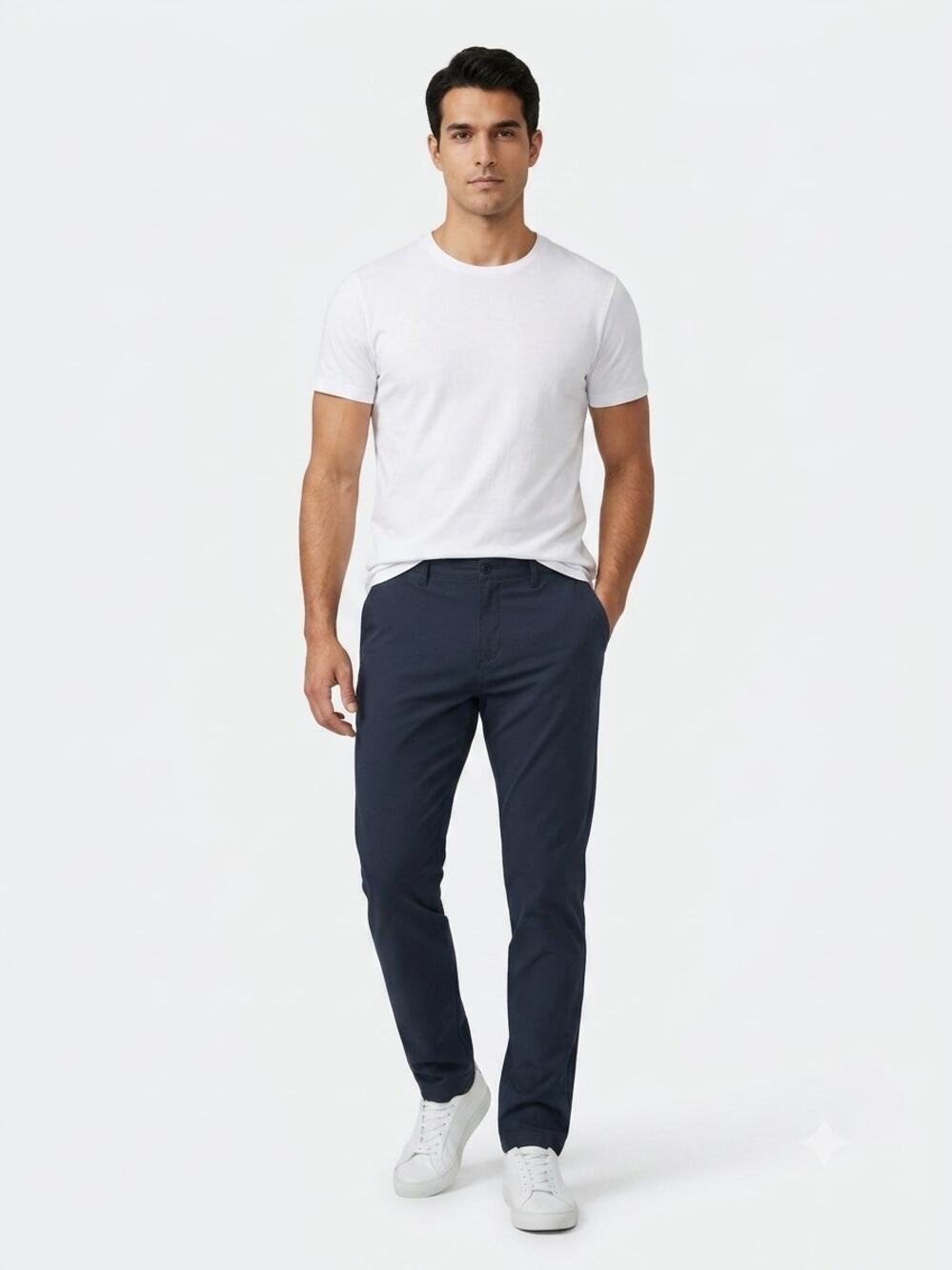 Jack Archer Chino Tech Pants Mens 34x32 Navy Blue Slim Fit Straight Leg Classic